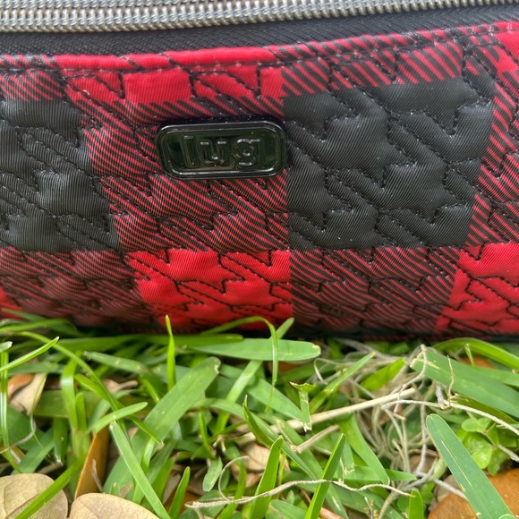 NWT Lug Shimmy Red Black Buffalo Checkered Shoulder Purse with Adjustable Straps - Picture 2 of 12